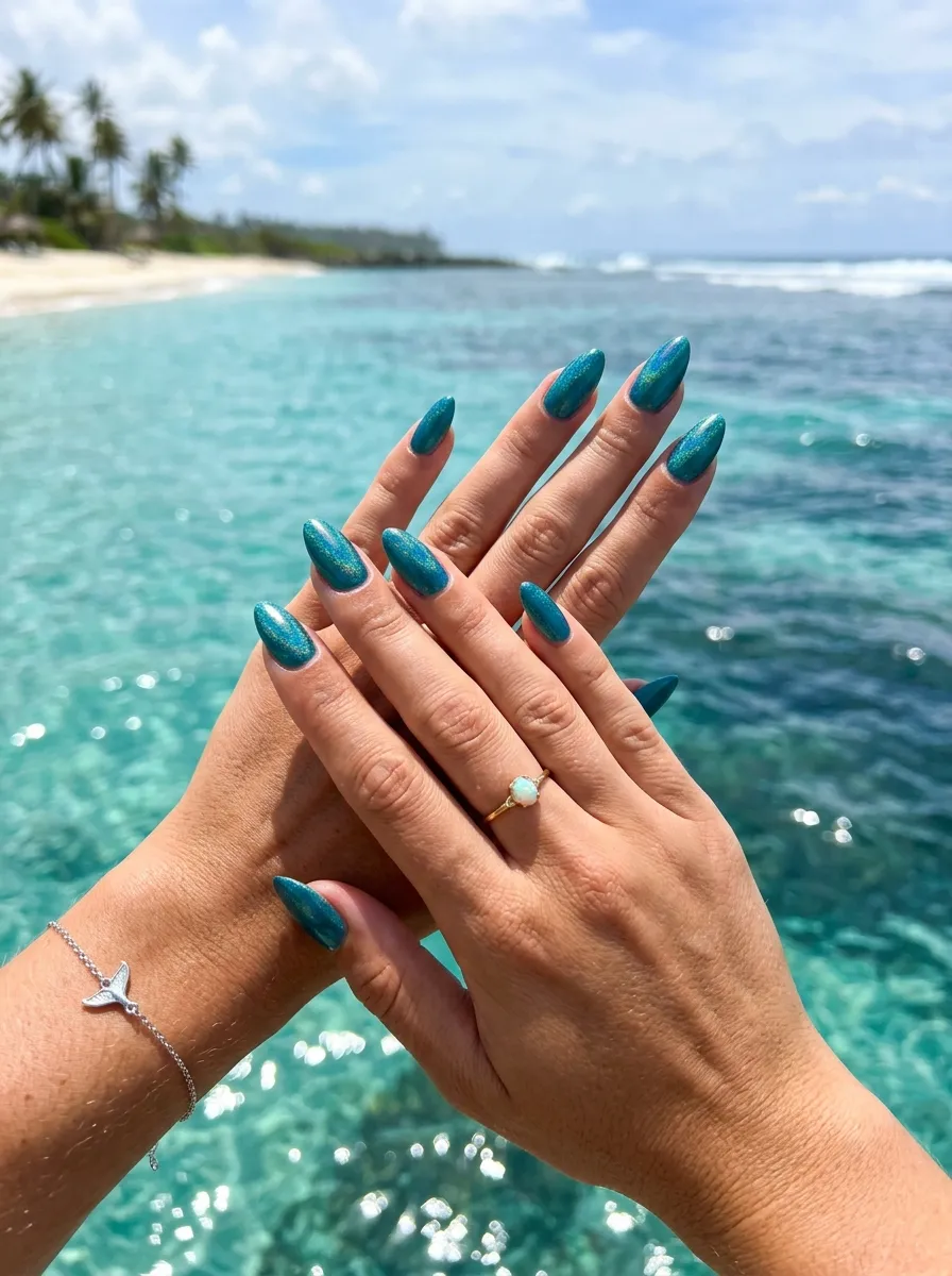 teal mermaid nails 2026