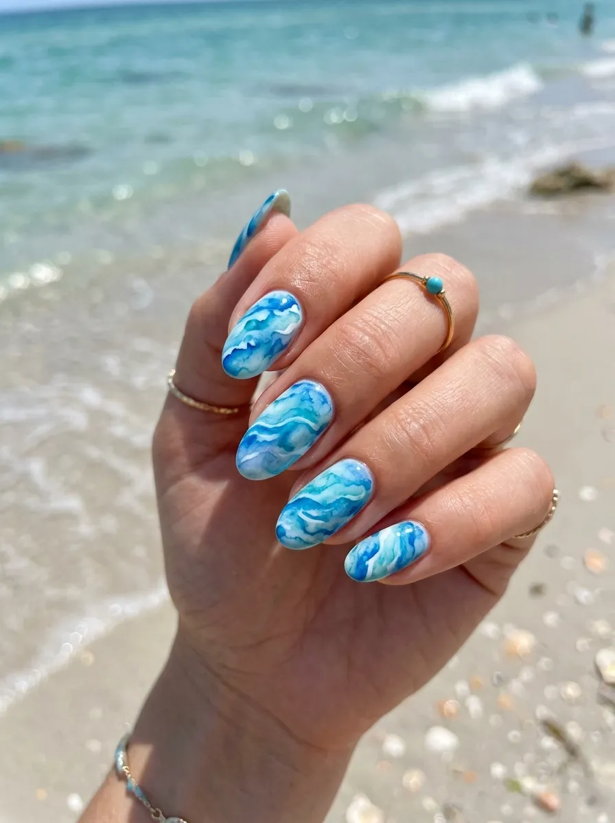 water ripple mermaid nails 2026