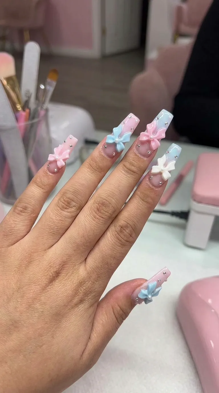 3D bow nails on coffin shape
