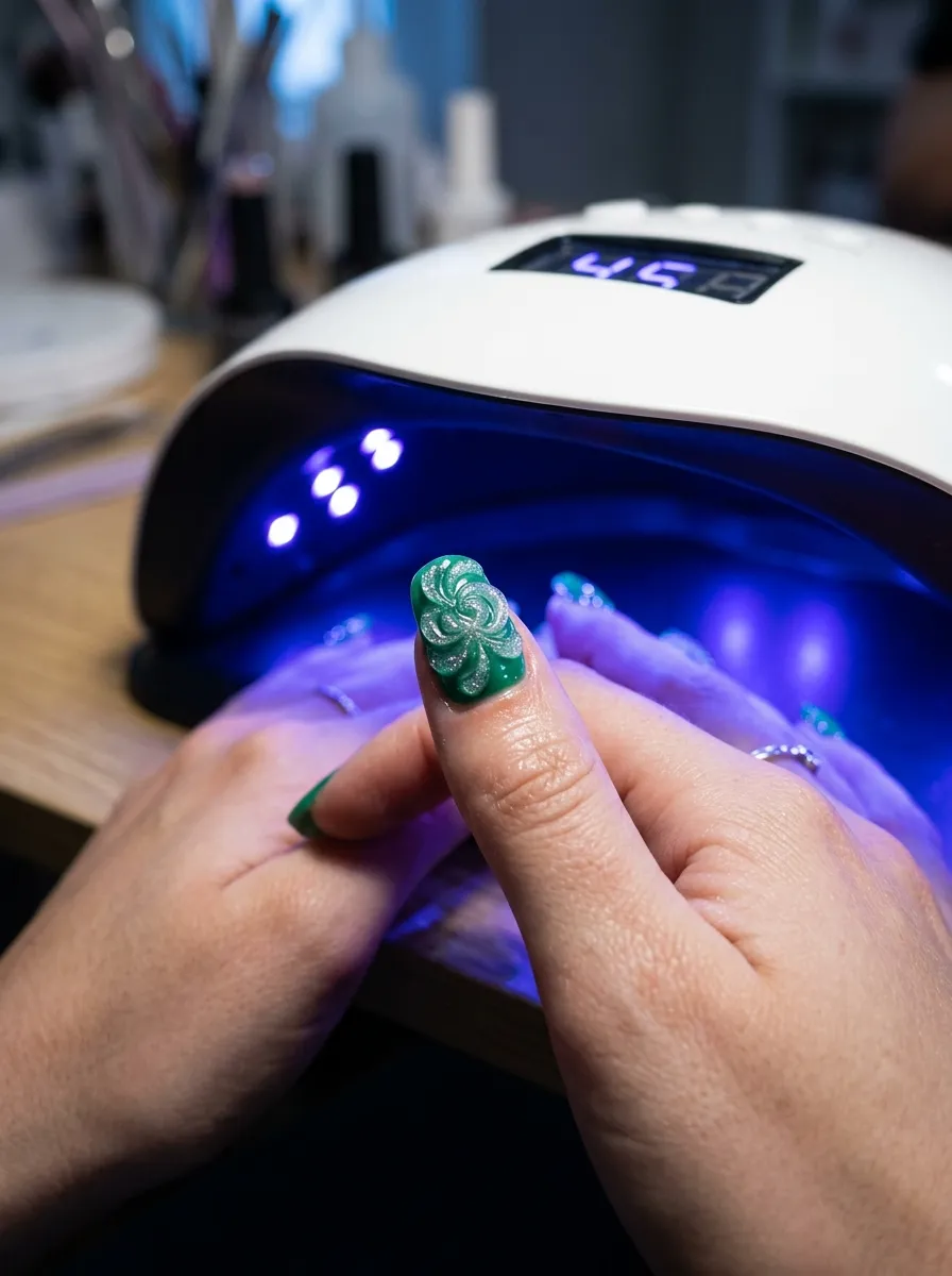 3D gel detail cured lamp alien core nails