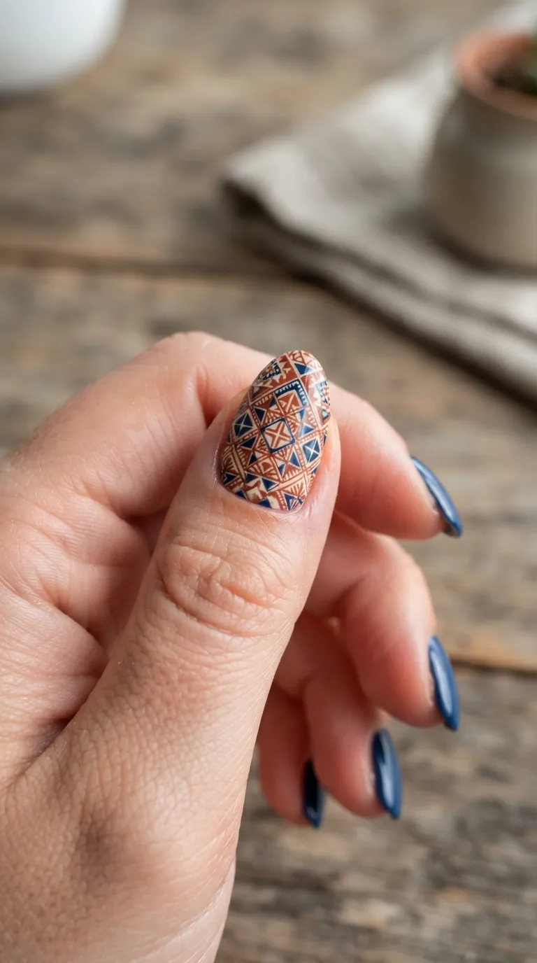 Andalusian tile pattern accent Spain nail