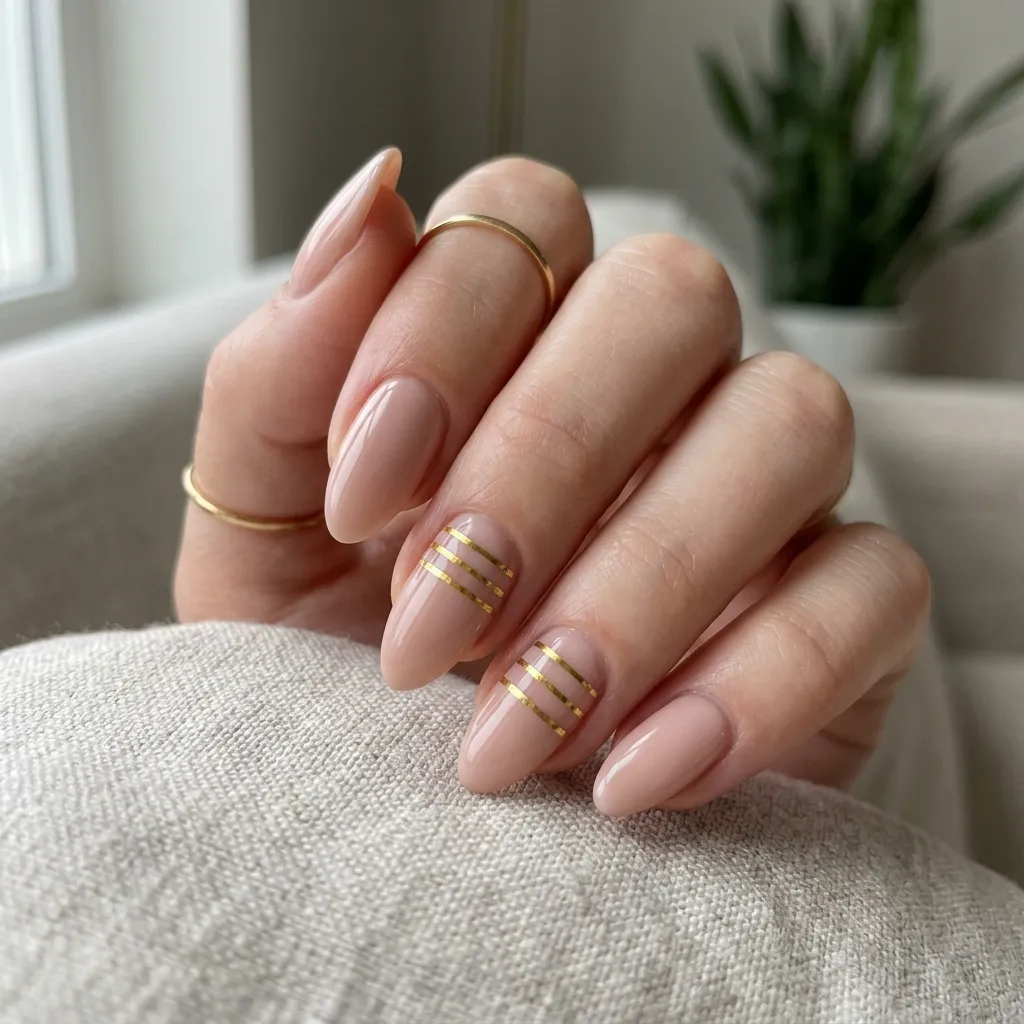 almond bangle nails chrome two three bands