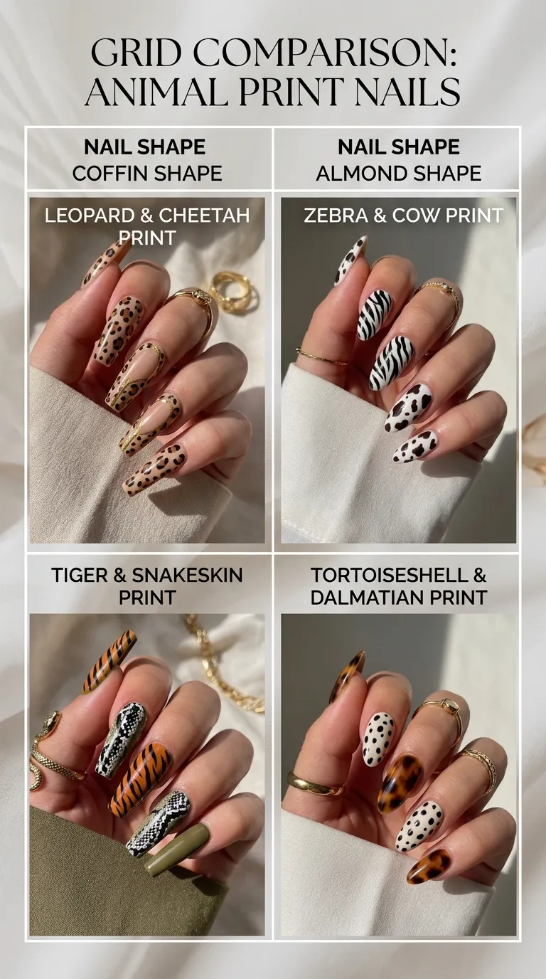 Best nail shapes for animal print nails