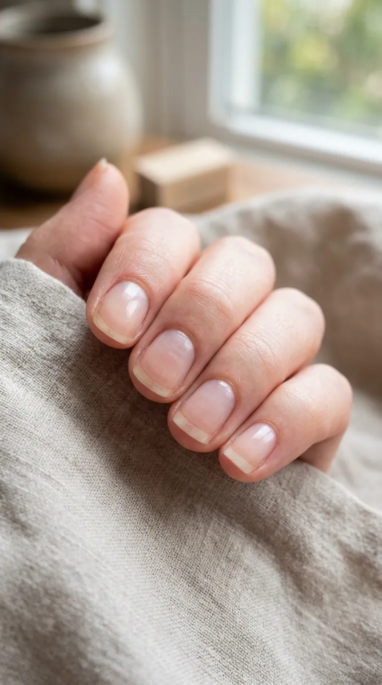 Soft buffed shine this manicure natural texture