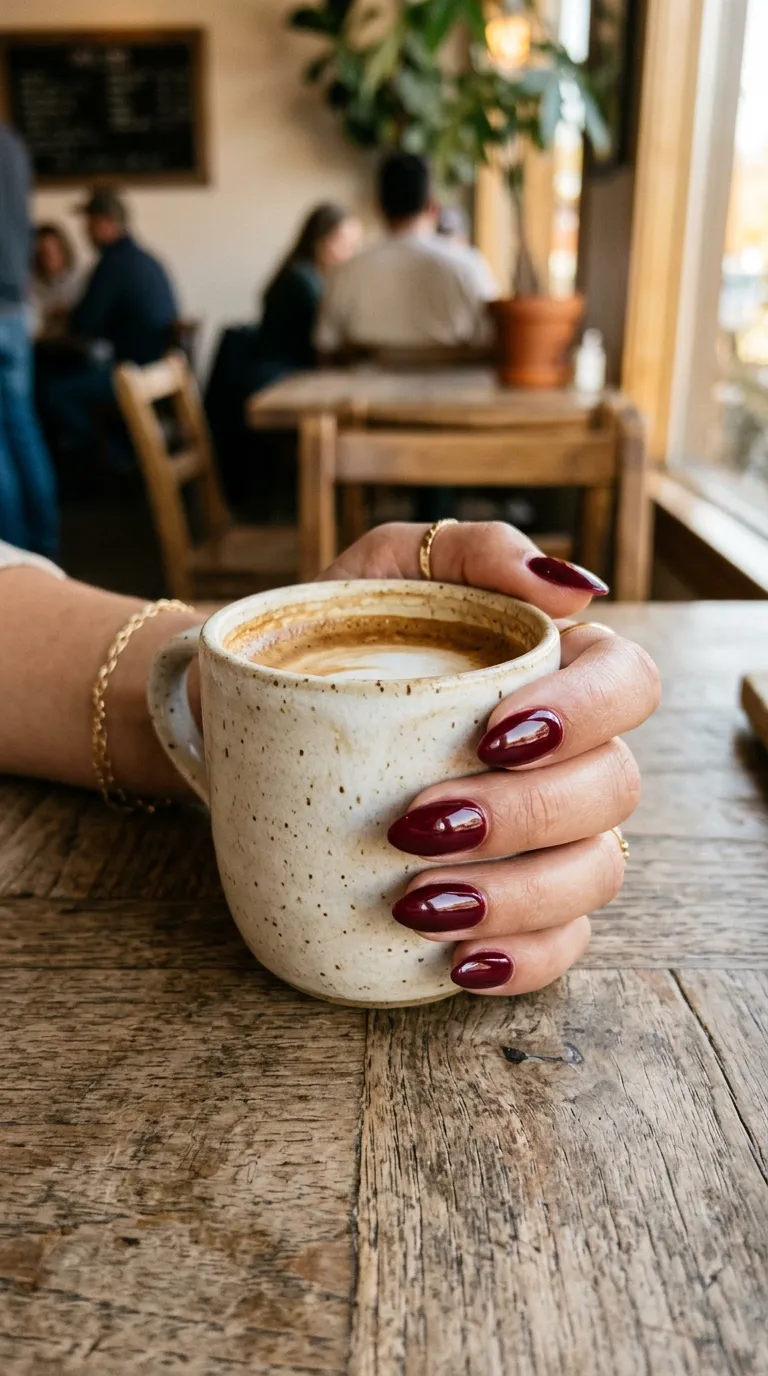 Burgundy jewel tone fall nails
