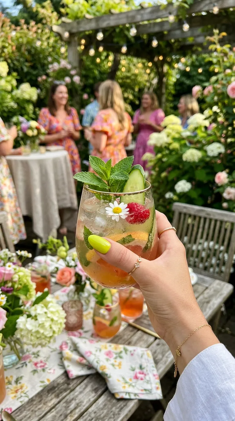 Hand holding a drink at an event