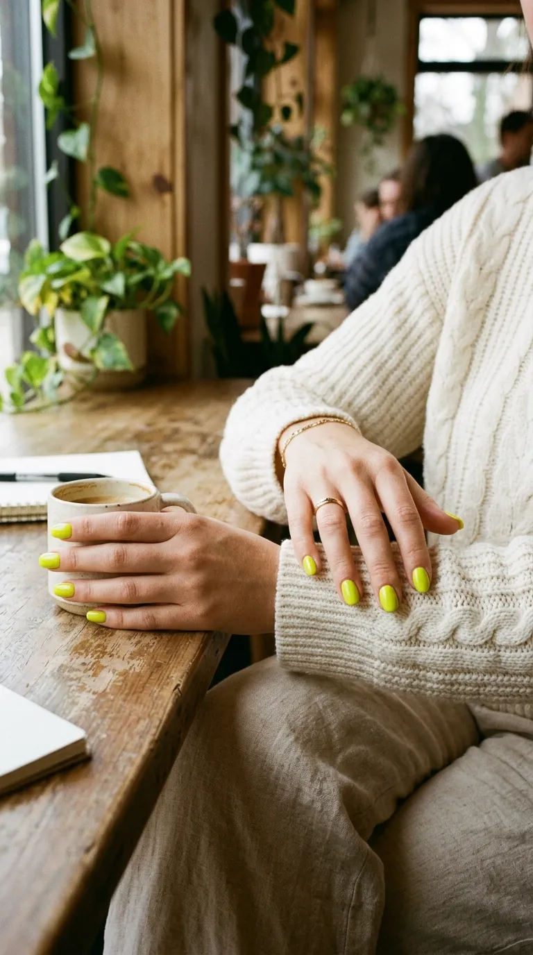 The manicure paired with a neutral outfit