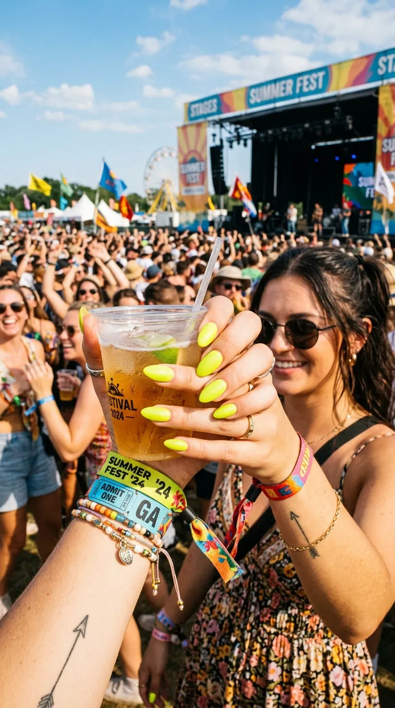 This manicure worn at a summer festival