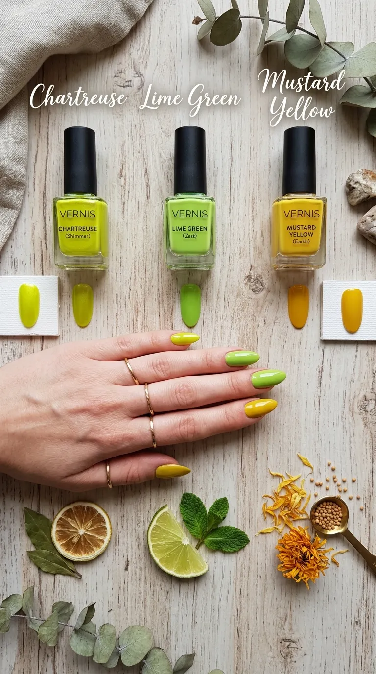 Comparing the shade to lime and mustard green