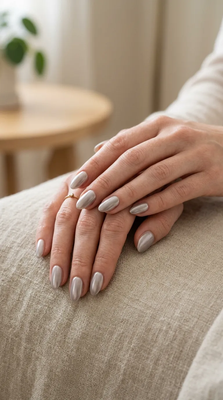 Muted chrome back to school nail trend 2026