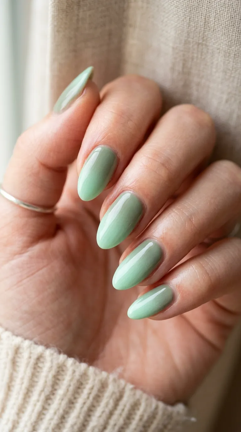 Sage to mint ombr&eacute; nail design