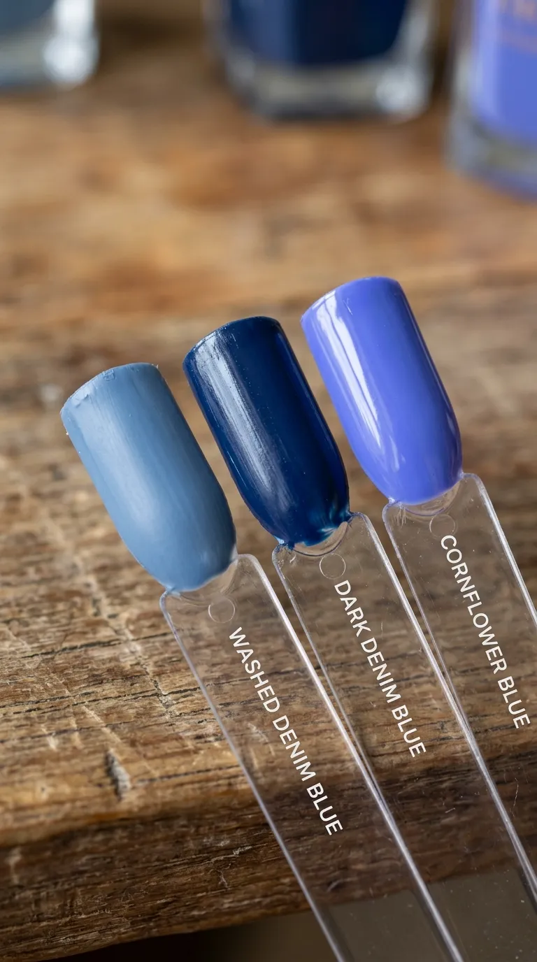 denim blue nails color swatches