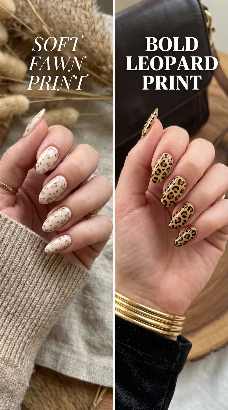 Fawn print versus leopard print nails