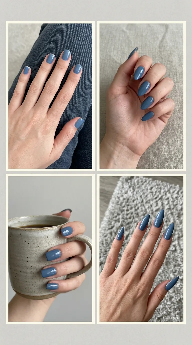 best nail shapes for denim blue nails