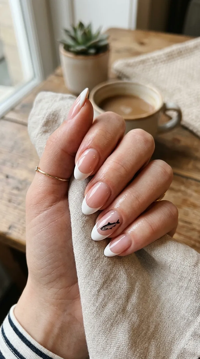French tip manicure sardine silh&hellip;