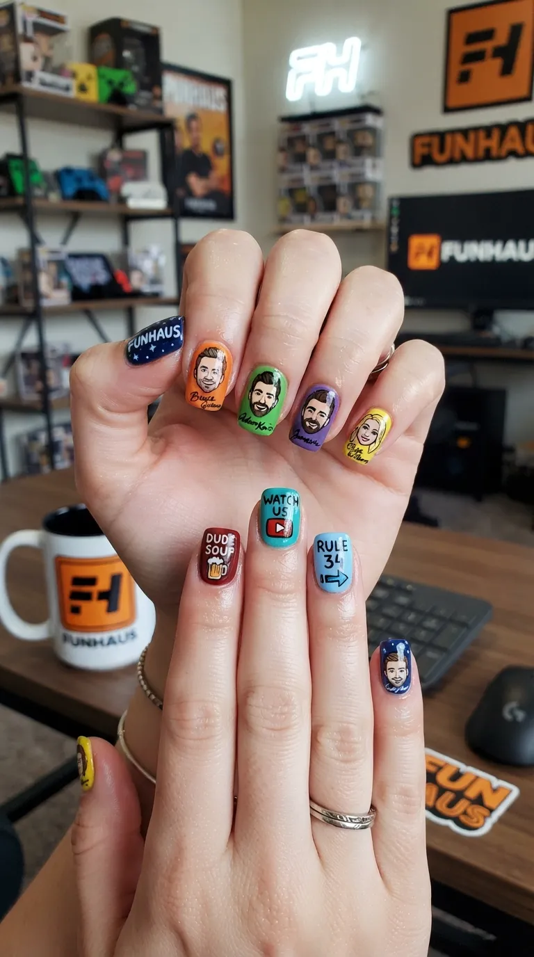 FunHaus nails on short square shape