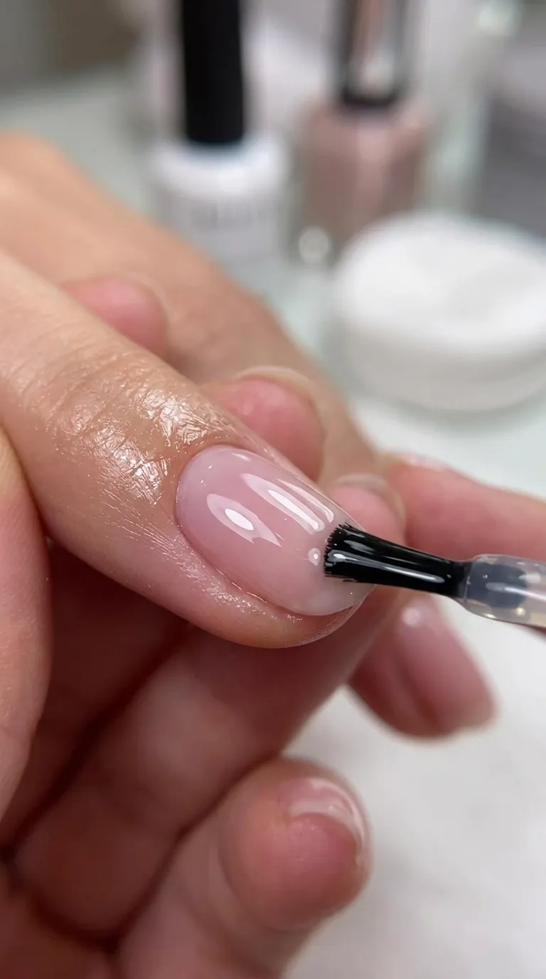 Glass-like top coat application technique