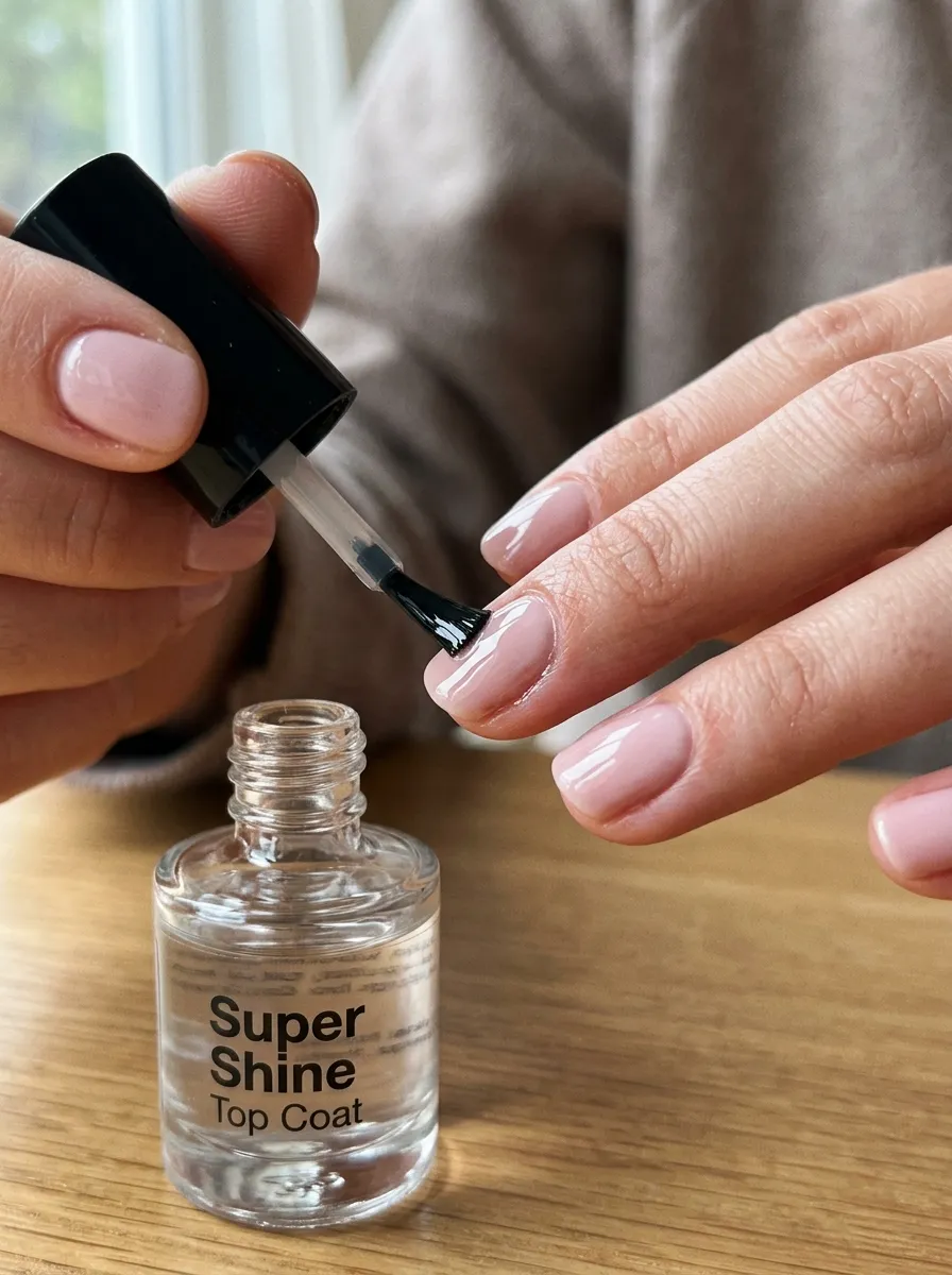 top coat application syrup nails glossy finish