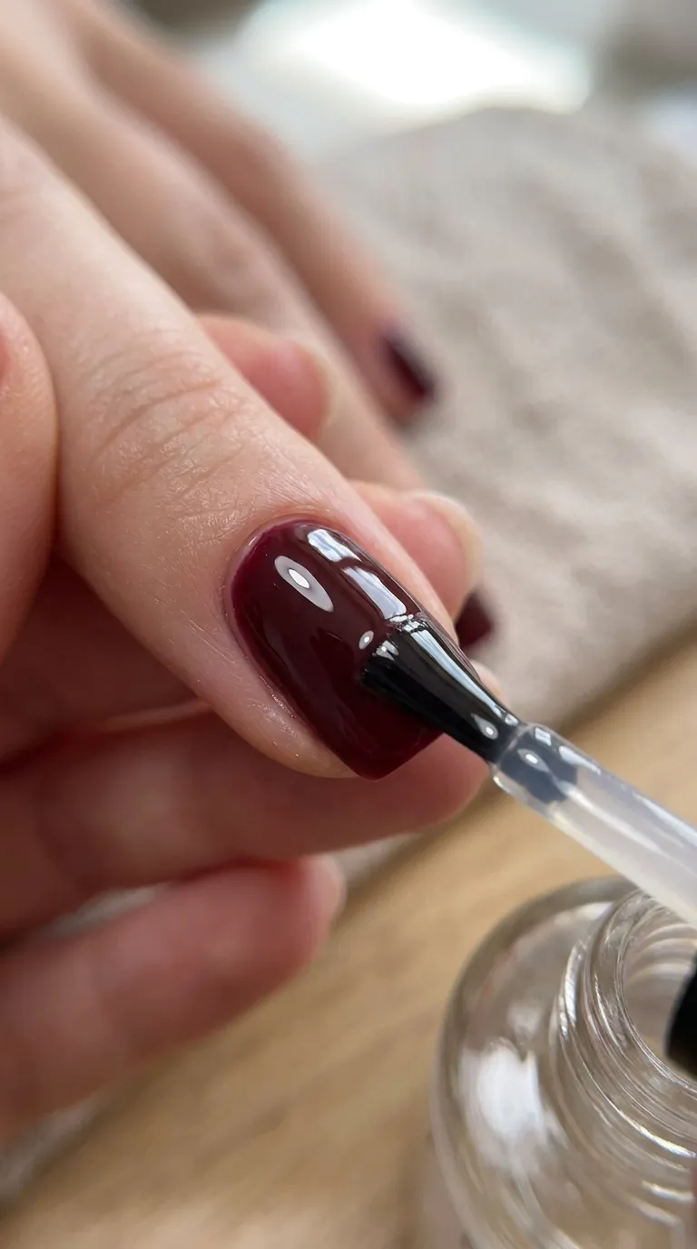 Glossy top coat sealing polish