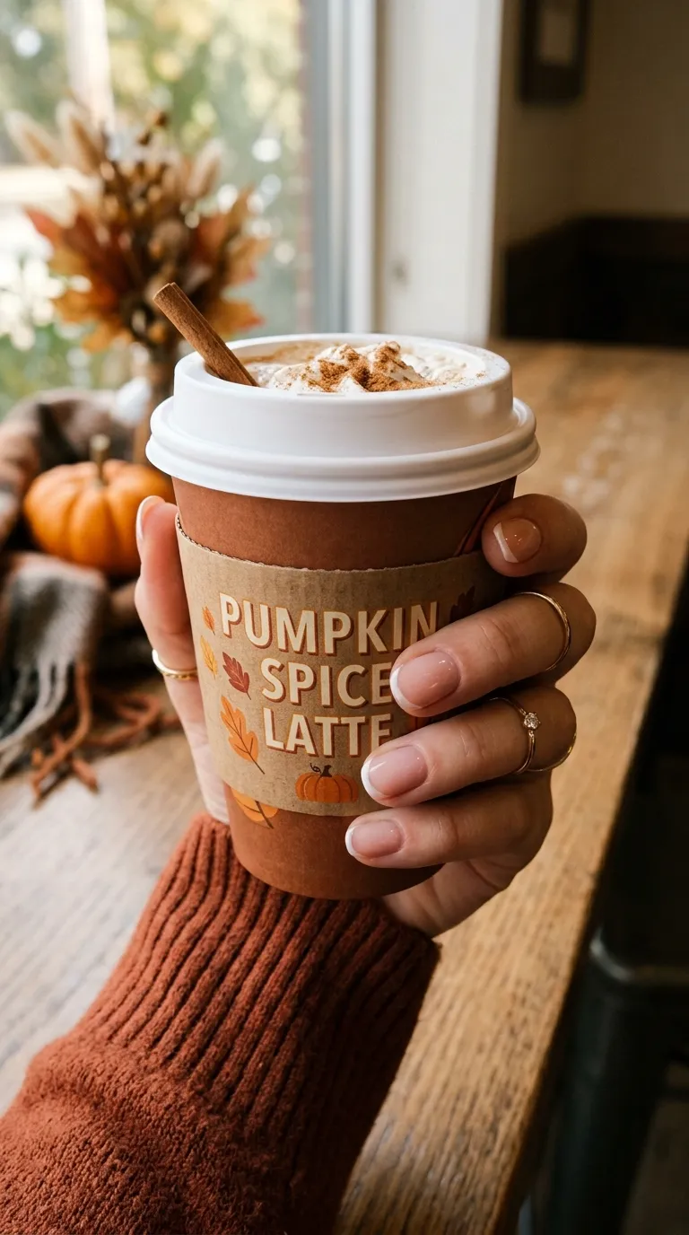 Micro french manicure styled for fall