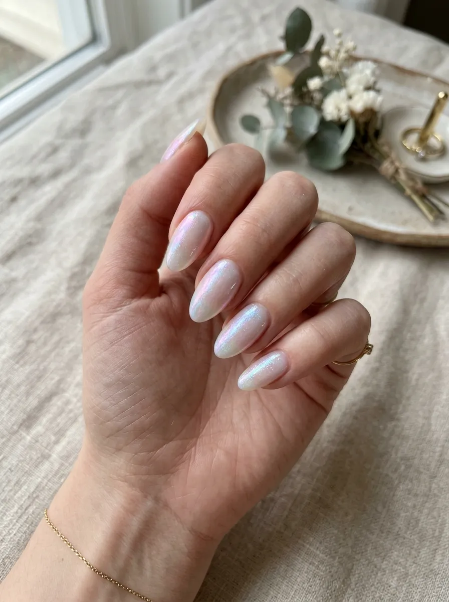 translucent jelly alien core nails opalescent milky