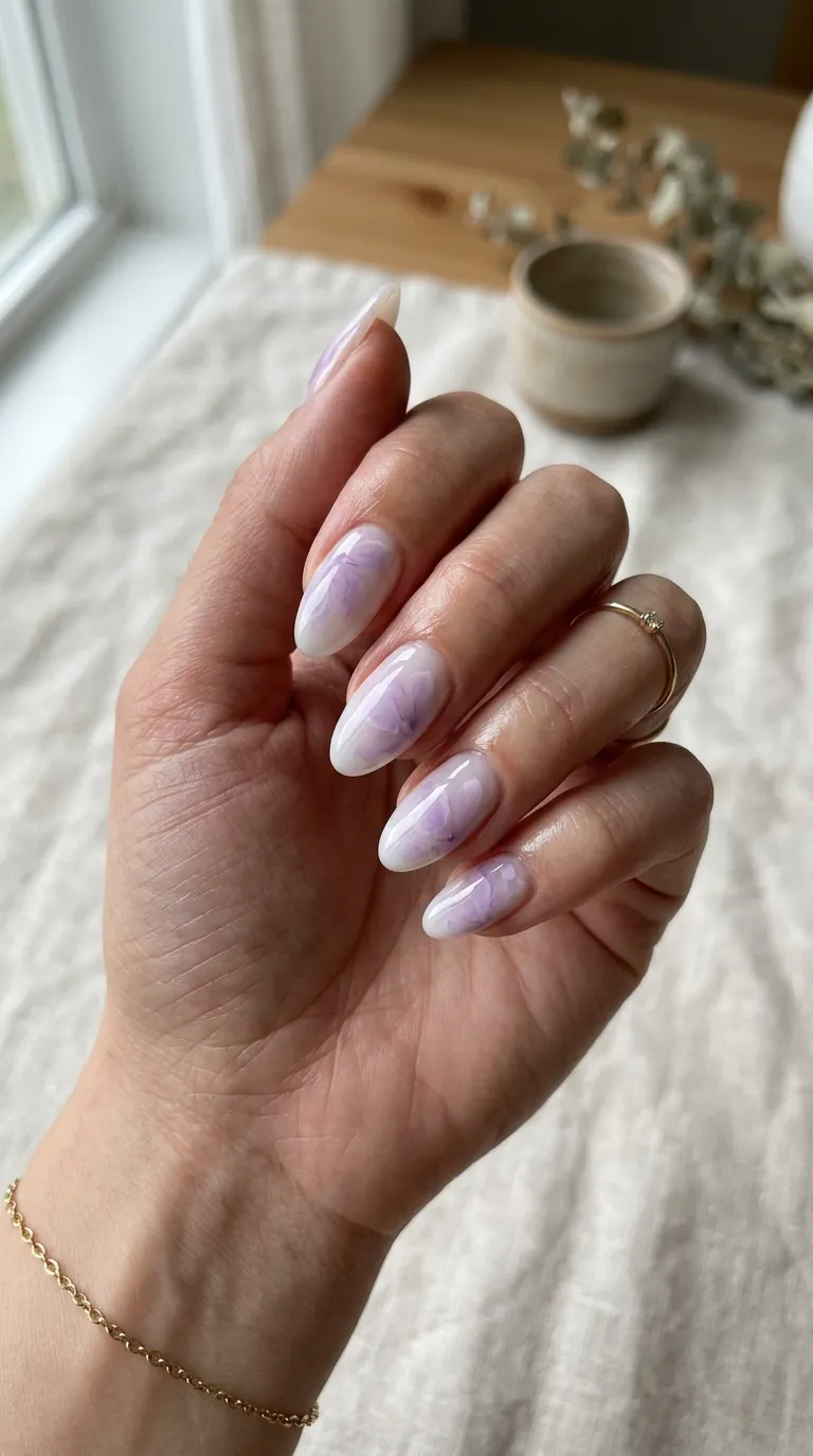 blooming gel nails sheer milky base 2026
