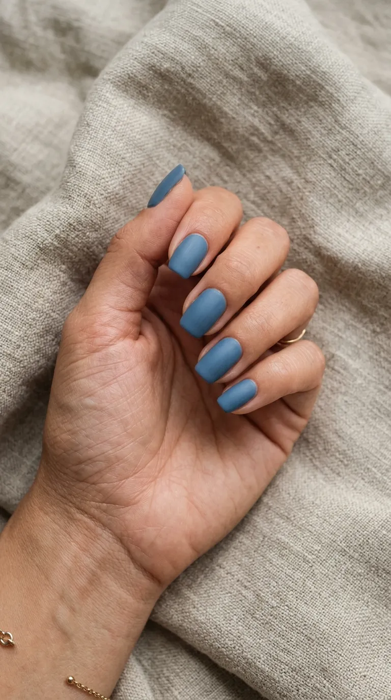 solid denim blue nails one coat