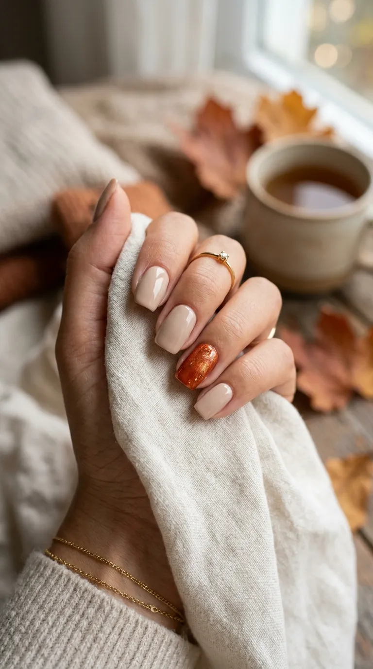Transitioning to fall nails with accent nail