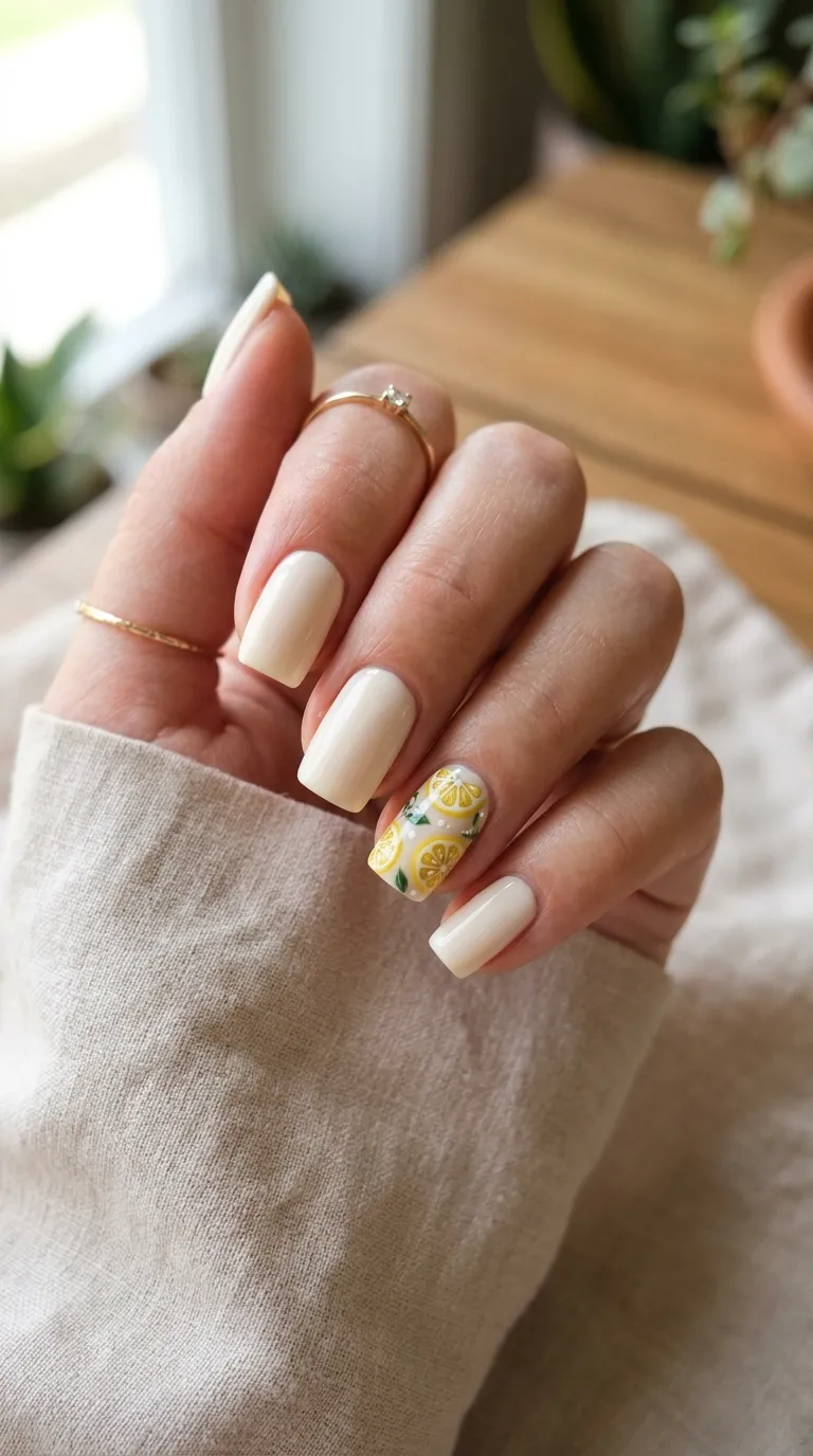 french riviera nails lemon slice design