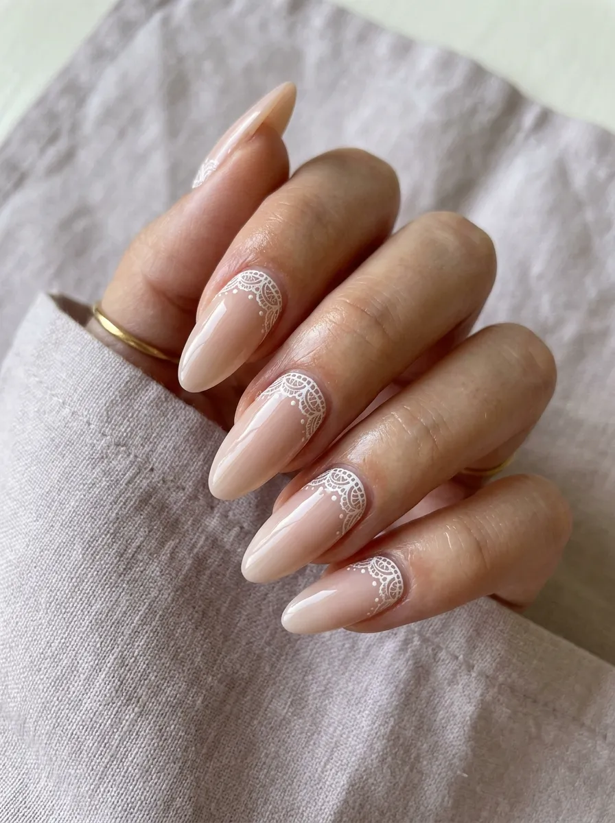 long doily nails lace border cuticle