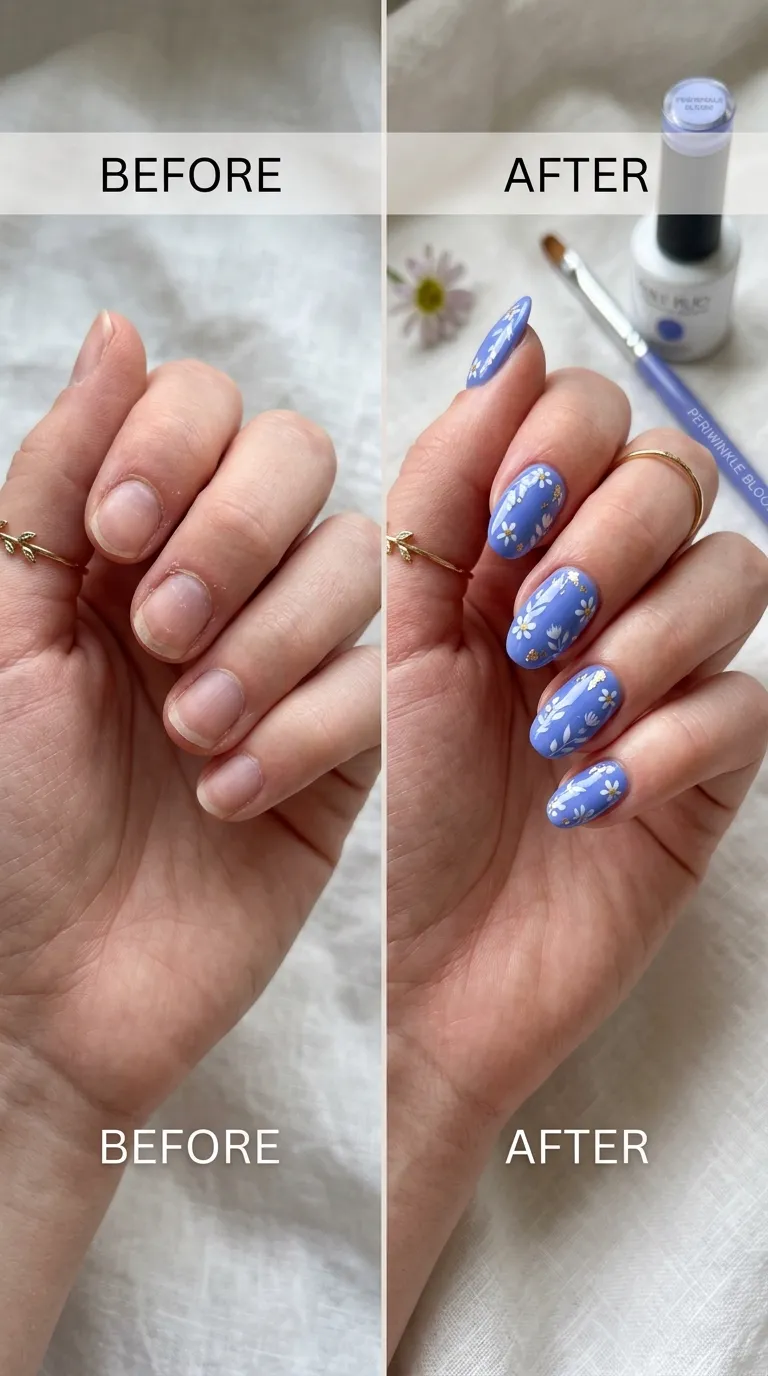 Manicure transformation periwink