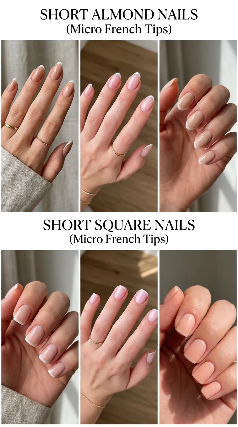 Micro french manicure shape and length
