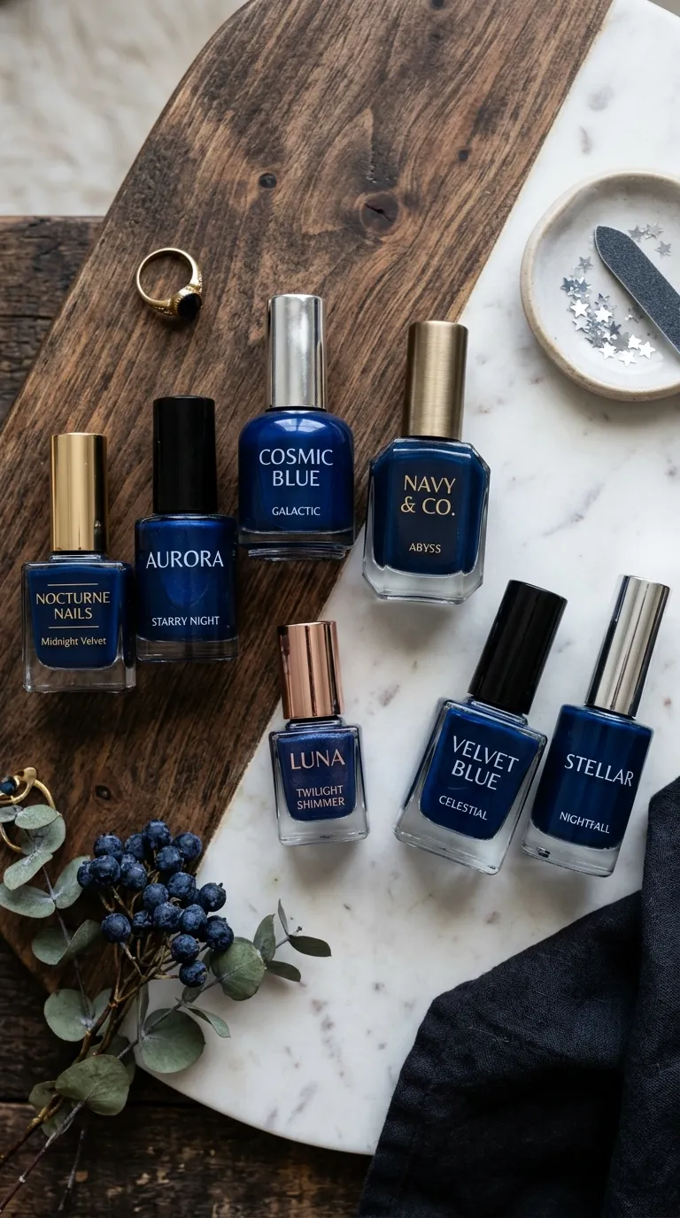 Midnight blue nail polish brand comparison