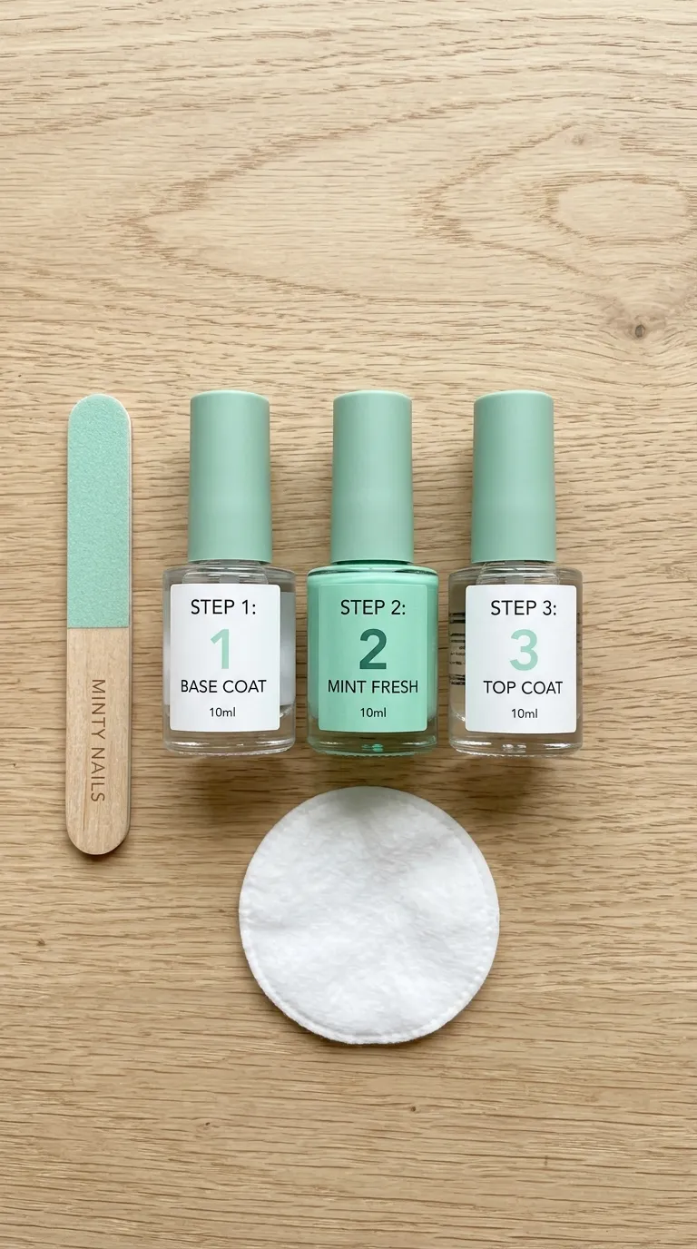 Easy at-home mint green nails kit