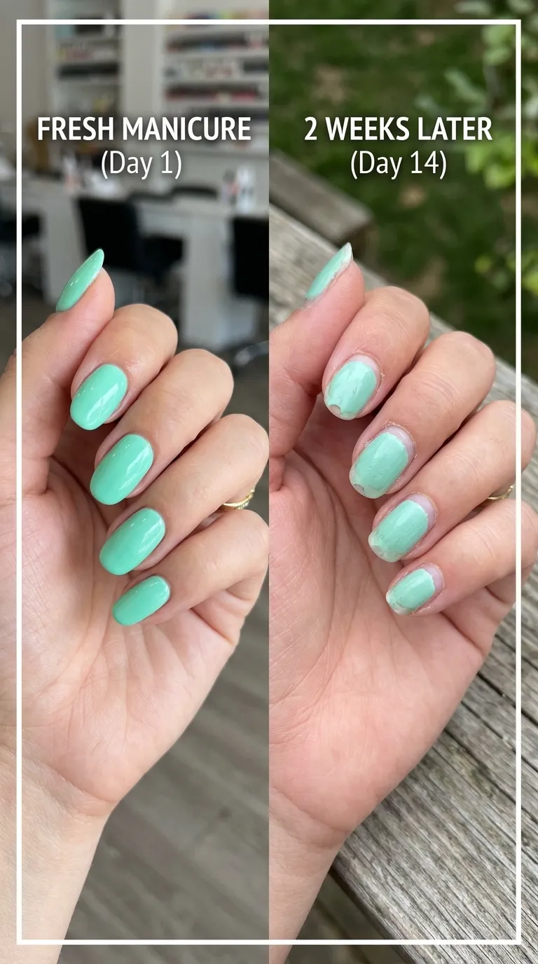 Mint green nails durability timeline