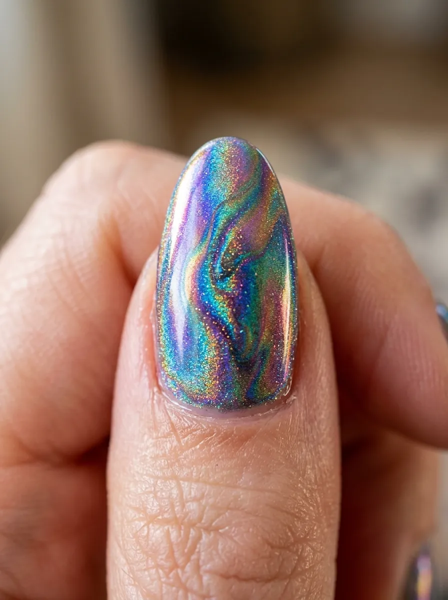 what are alien core nails macro chrome texture