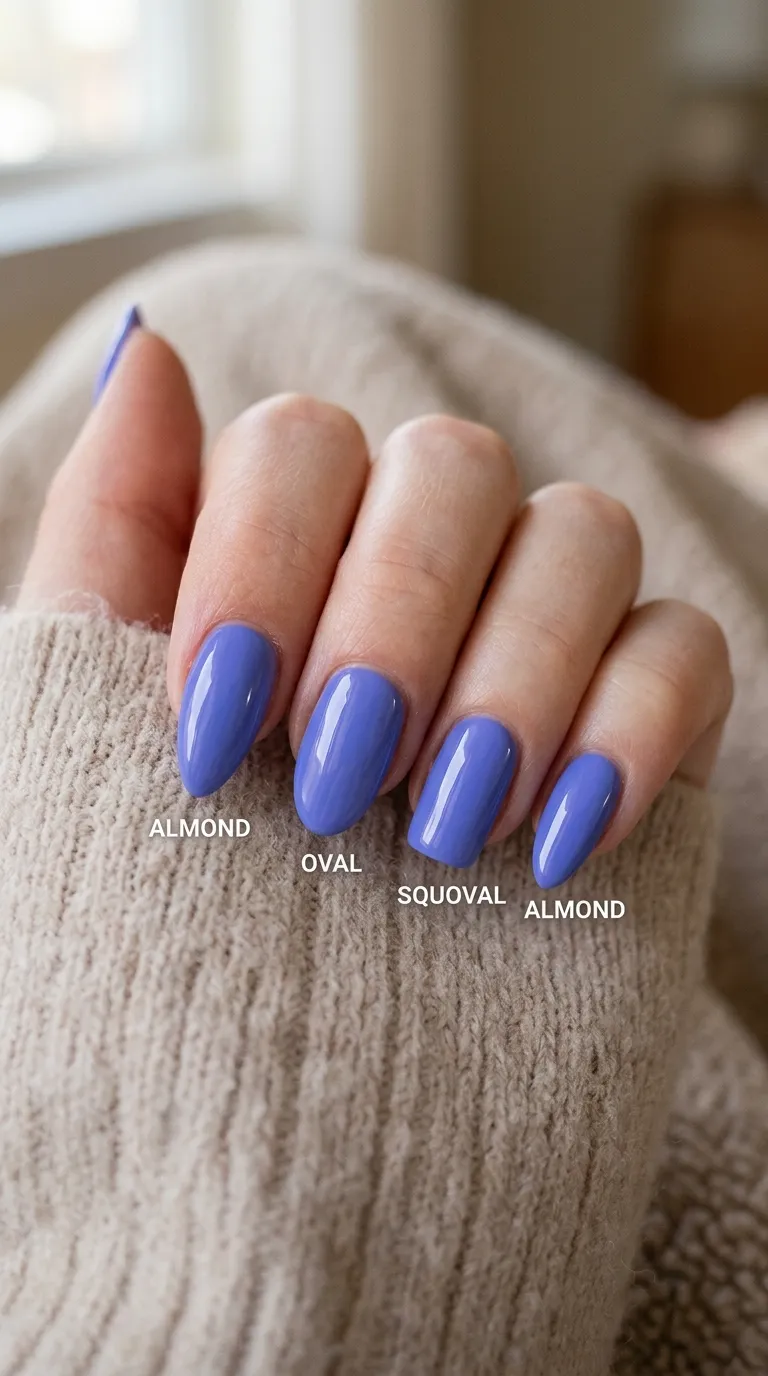 Nail shapes compared periwinkle