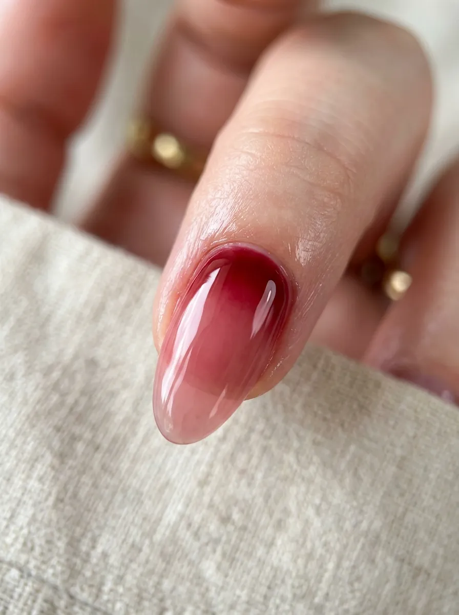 what are syrup nails translucent gradient manicure macro