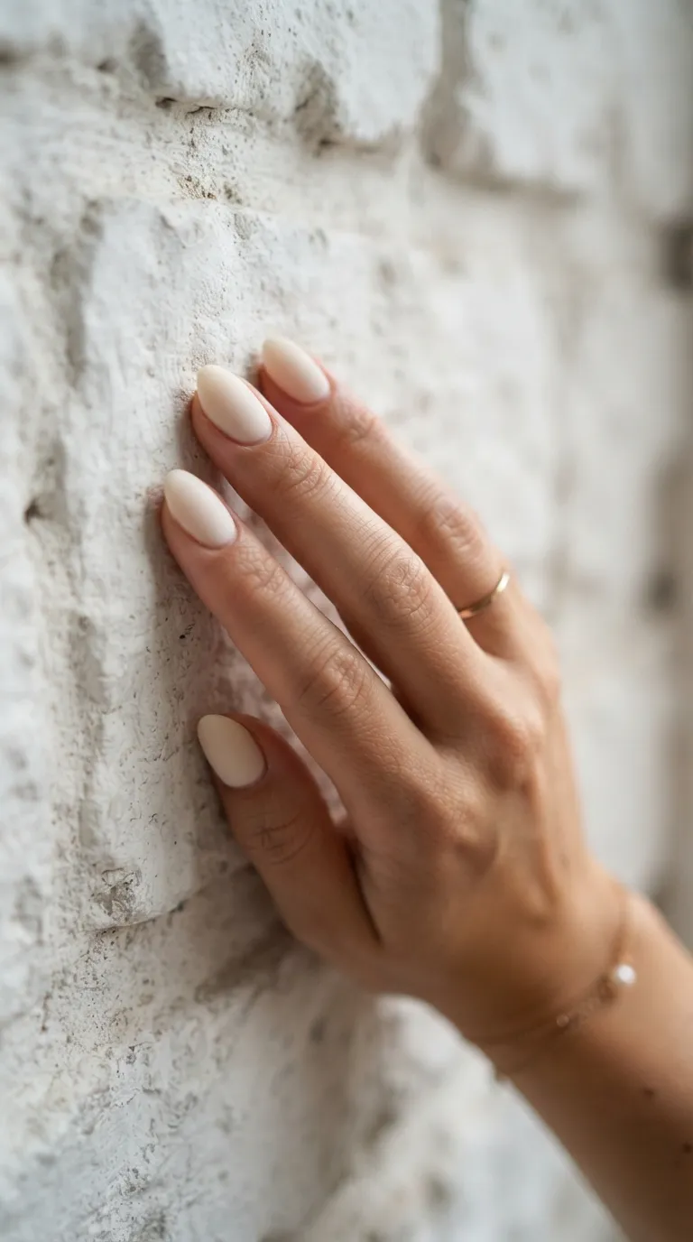 Whitewashed village nude Spain nails against a stone wall