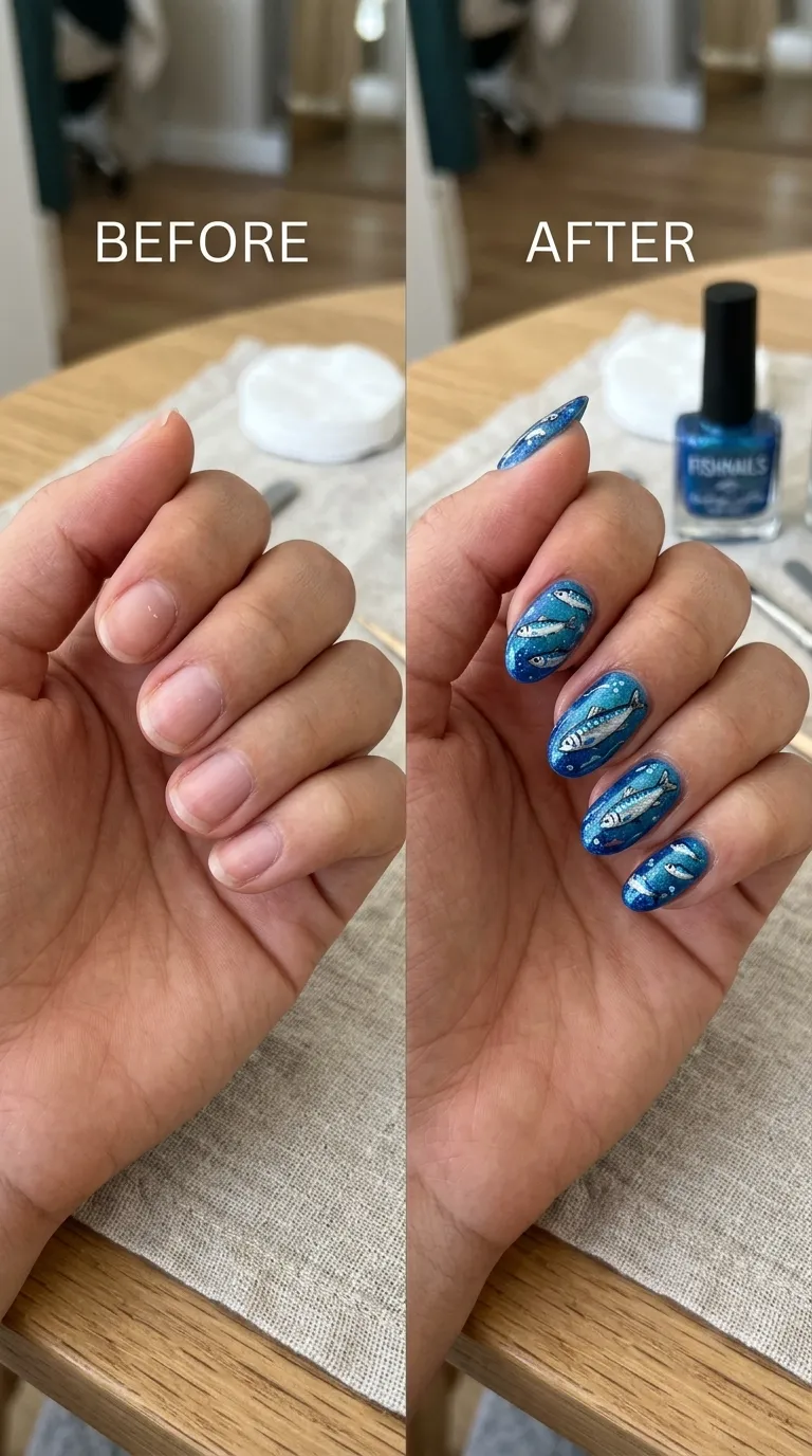 Nails transformation sardine design