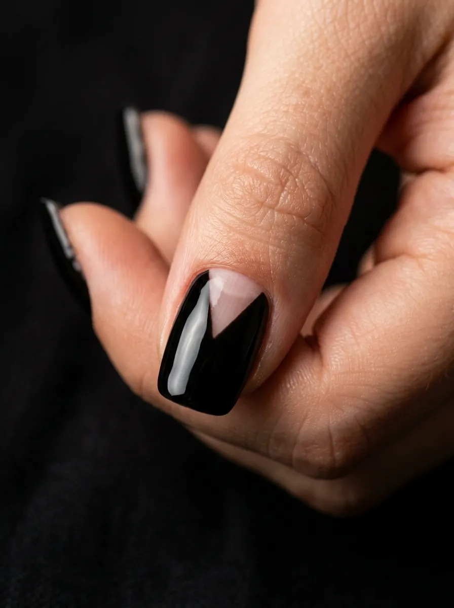 negative space triangle nail cutout detail
