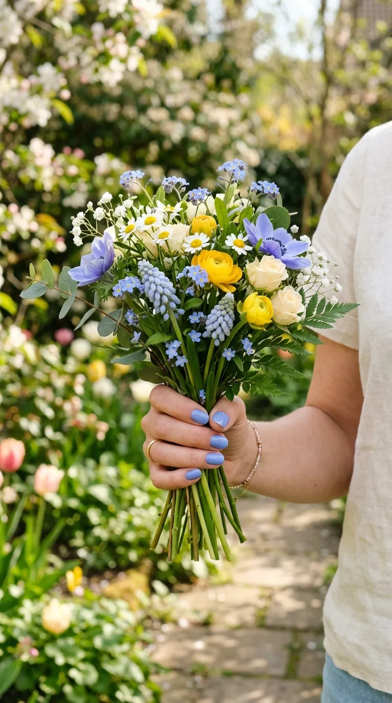 Periwinkle manicure holding spri&hellip;