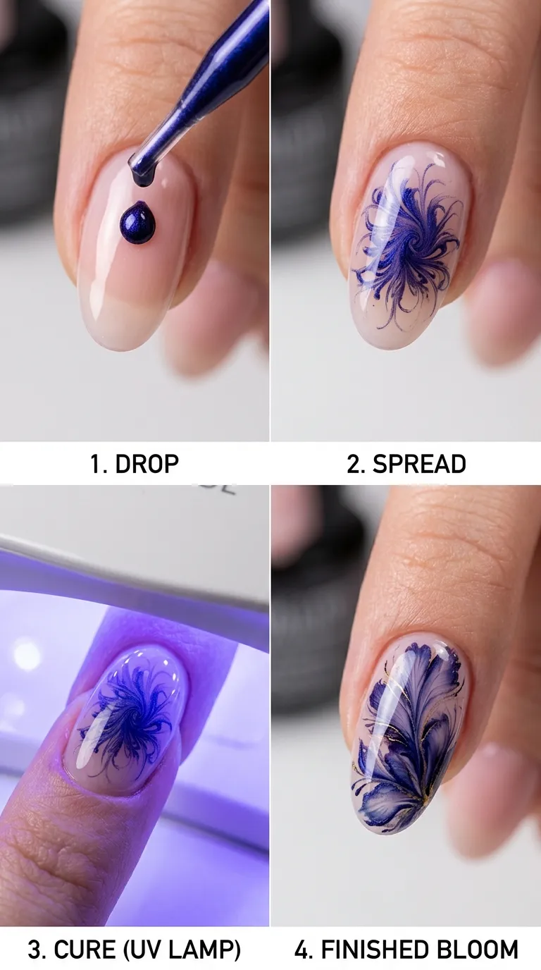 blooming gel nails step by step process