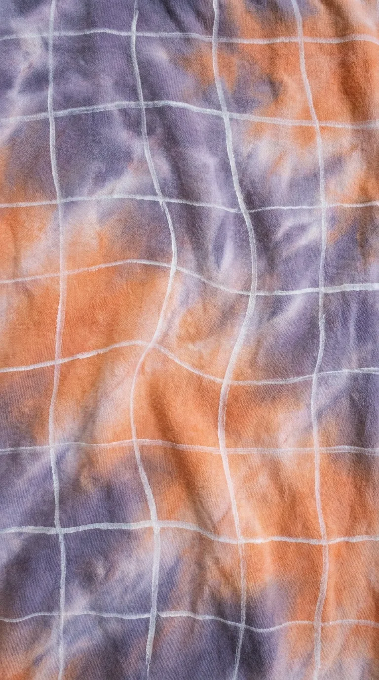 Tie-dye wash with grid overlay Tame Impala nail