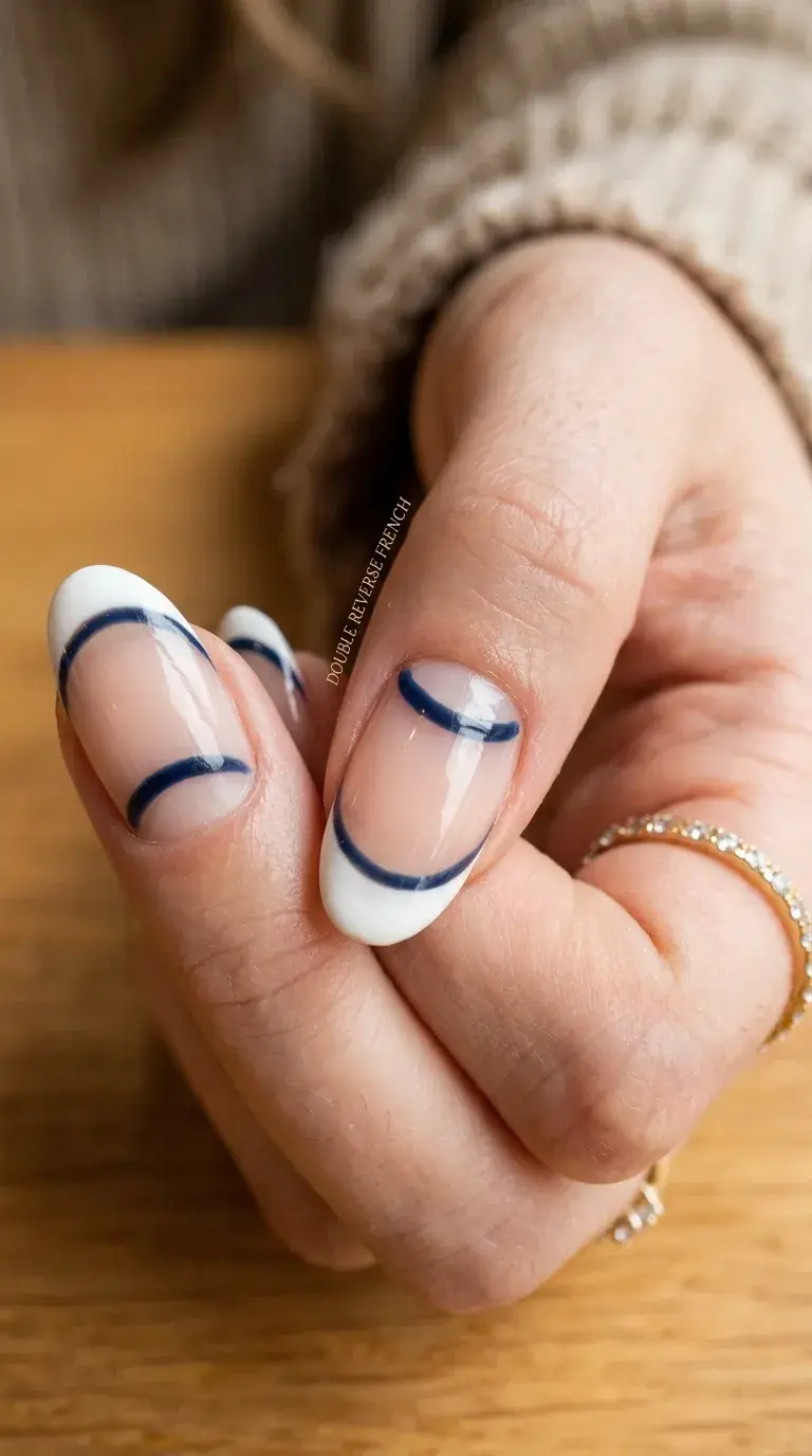 Reverse French manicure grow-out over time