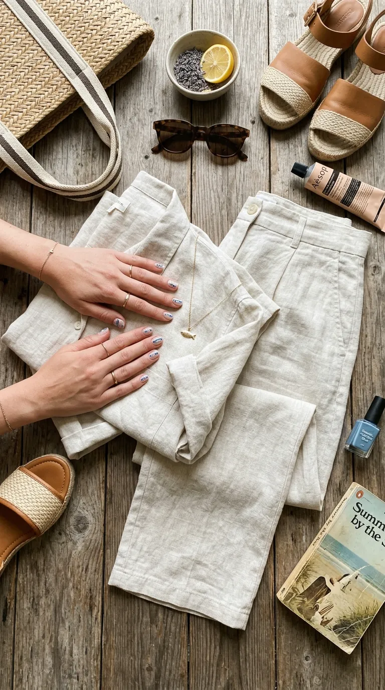 Sardine nails linen outfit