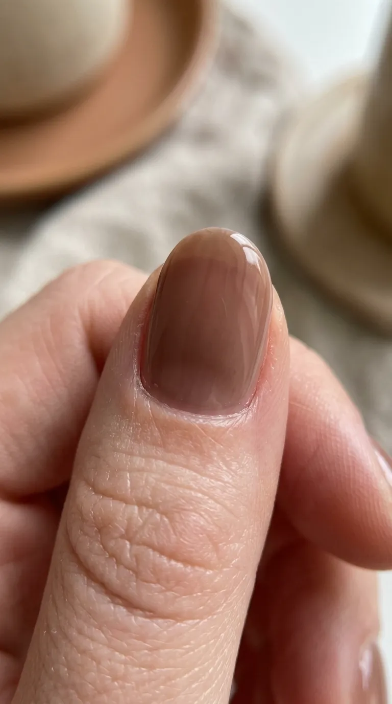 Milky cocoa fall nail finish