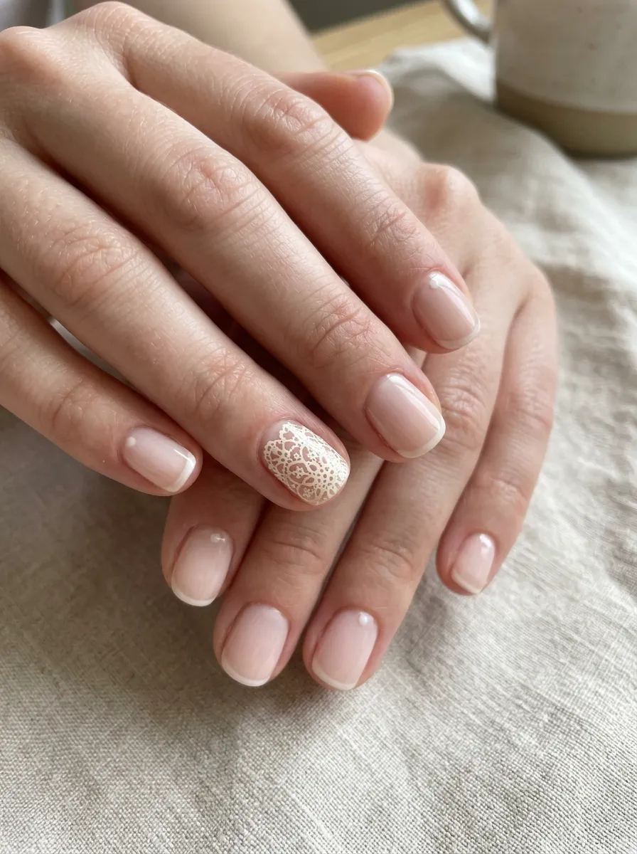 short doily nails simple lace pattern