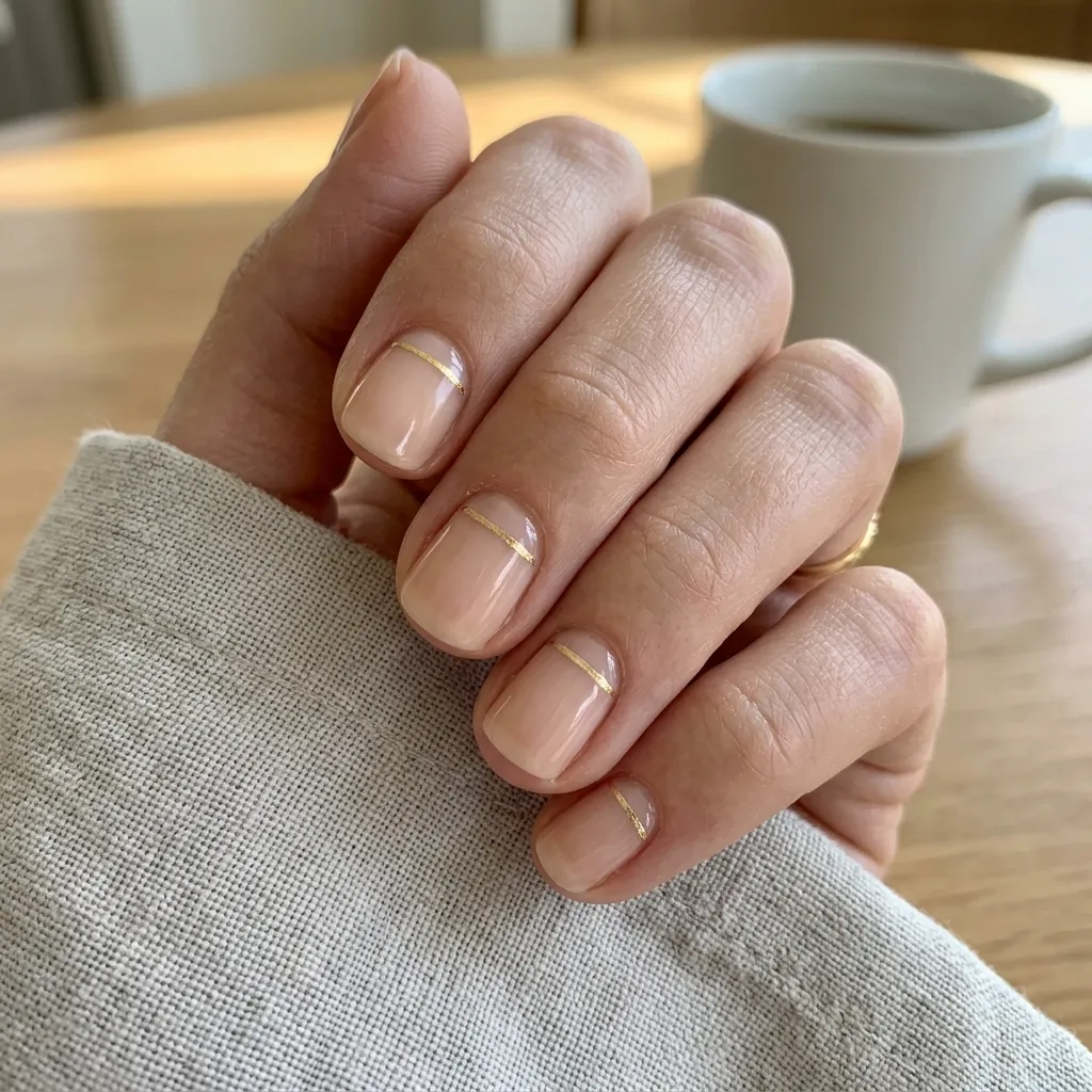 short bangle nails minimal band chrome