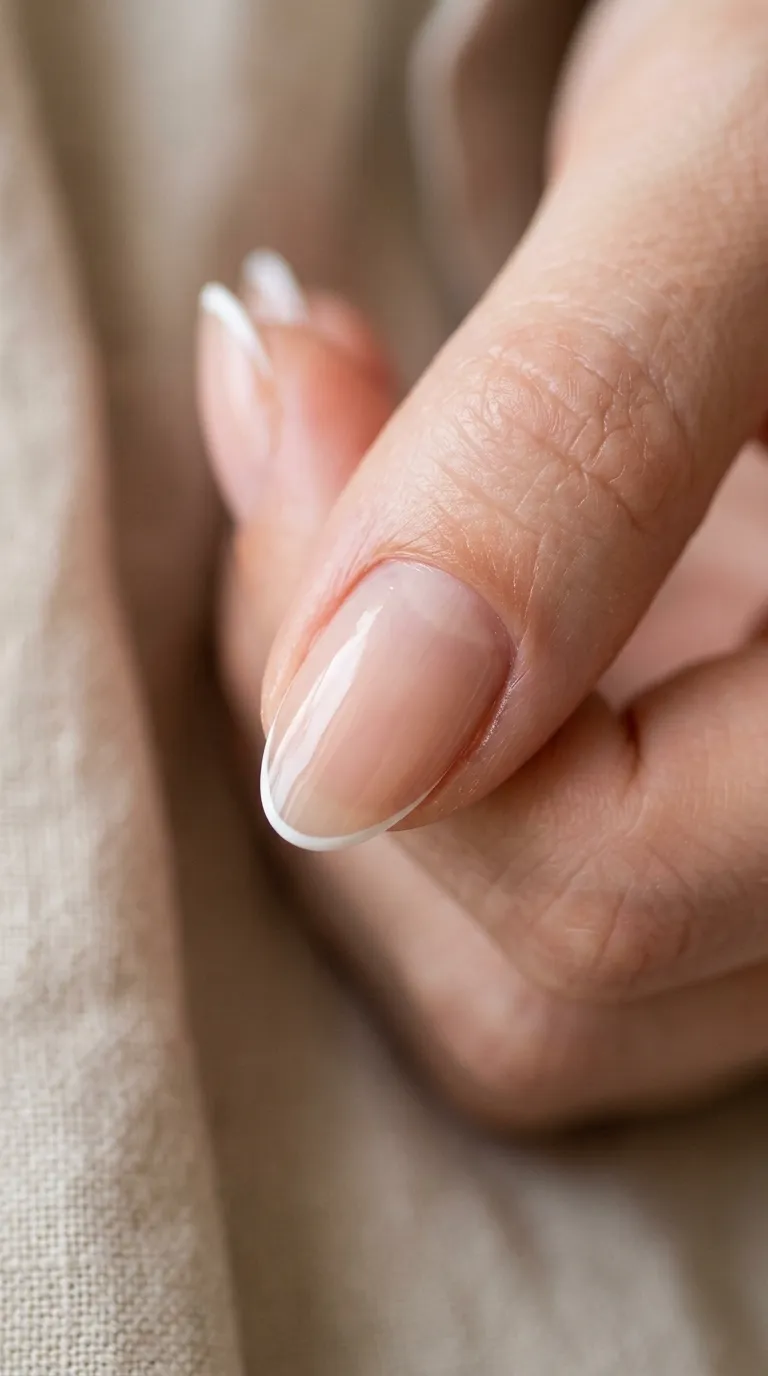 Micro french manicure single nail macro